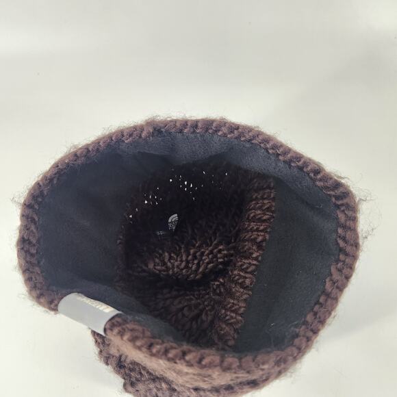 The North Face Wool Blend Chunky Knit Hat Unisex Choco Brown Ski Luxury - Picture 7 of 9